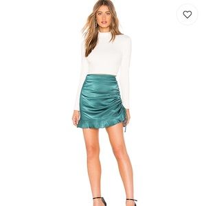 NWT Emerald Green Ruched Silk Skirt